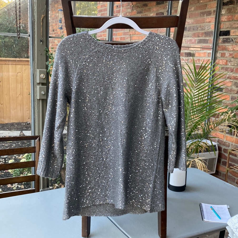 Sequined grey sweater